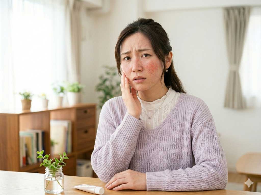 肌荒れしている女性（AI情報）